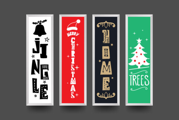 Christmas Vertical Porch Signs for Festive Display