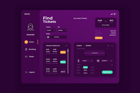 Finding Tickets Application Interface
