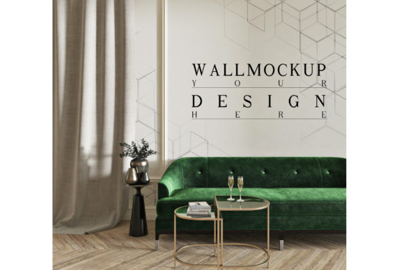Mockup Wall in Modern Classic Livingroom