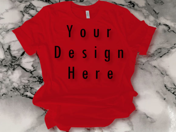 Mockups Red T-shirt, Bella Canvas