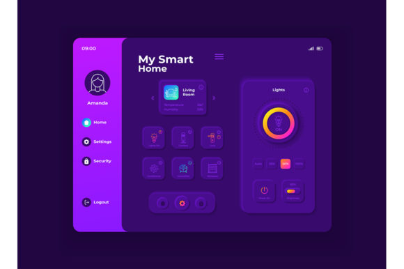 My Smart Home Tablet Interface Template for Modern Household Management