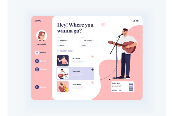 Pastime Planner Tablet Interface
