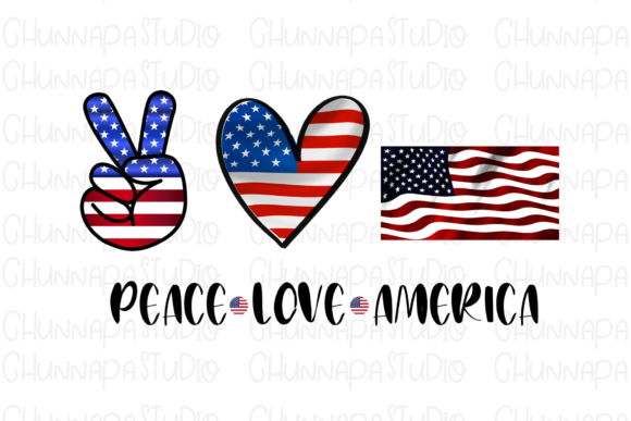 Peace Love America Sunflower Sublimation
