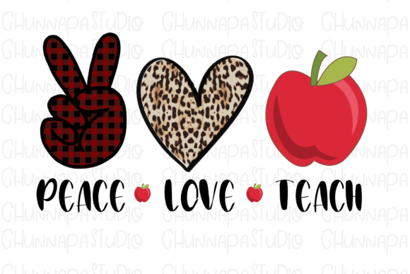 Peace Love Teach Png, Back to School Png