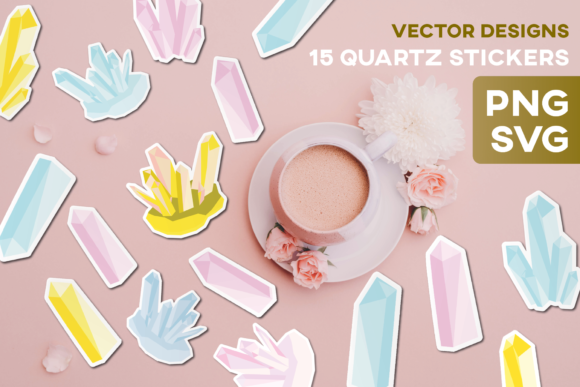 Quartz Crystal Stickers SVG Mystical: A Versatile Digital Art Bundle for Creatives