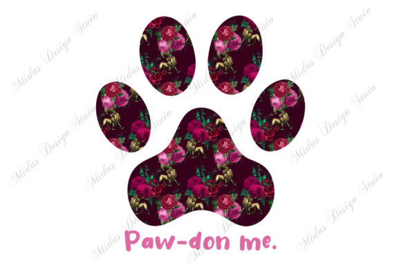 Sublimation - Paw with Rose: A Versatile Design for Creative Projects